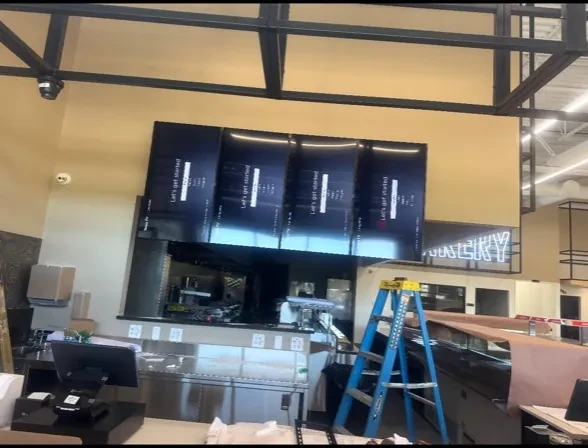 Commercial video wall installation