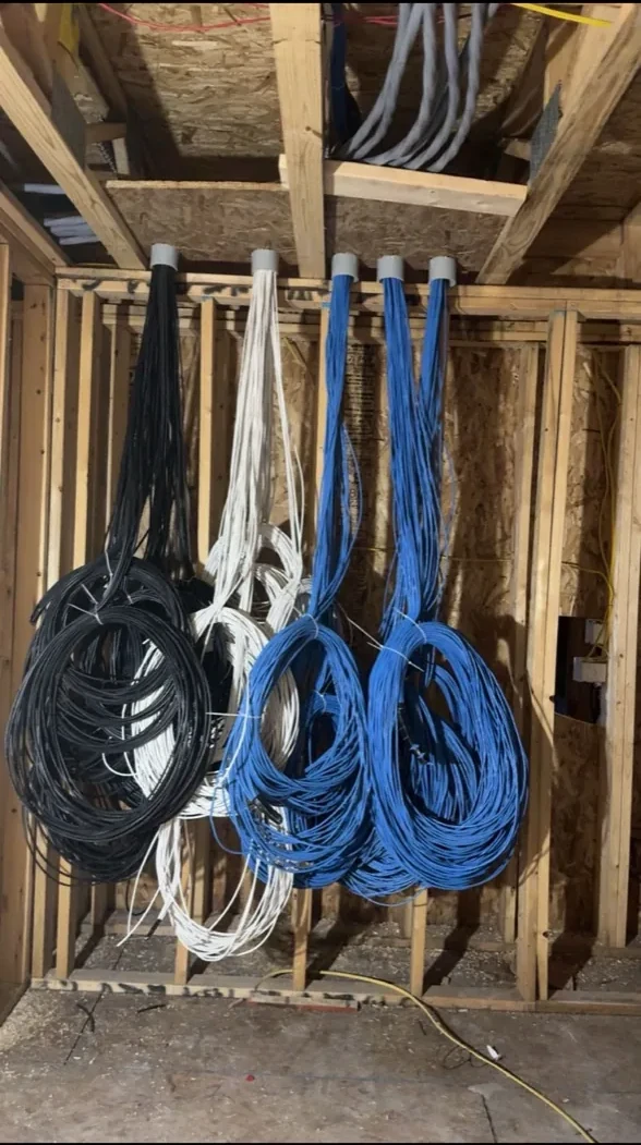Low-voltage cabling prepared during new construction